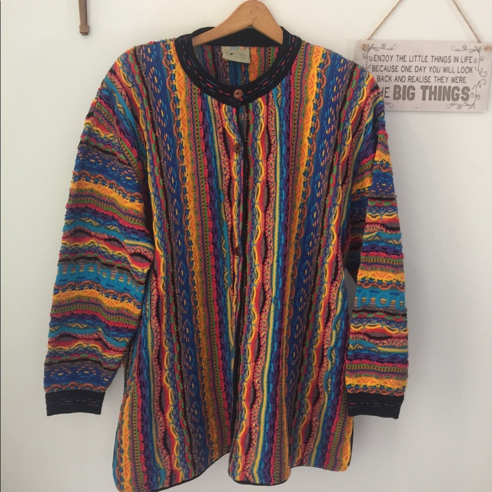 Coogi Rare vintage long colorful cardigan sweater
